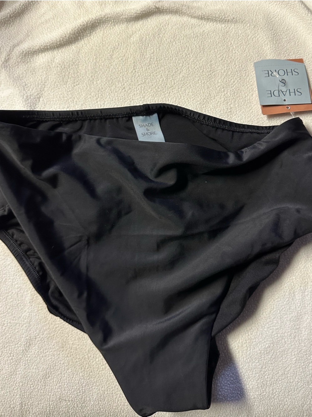NWT XL Shade & Shore Black High-waist bikini bottoms